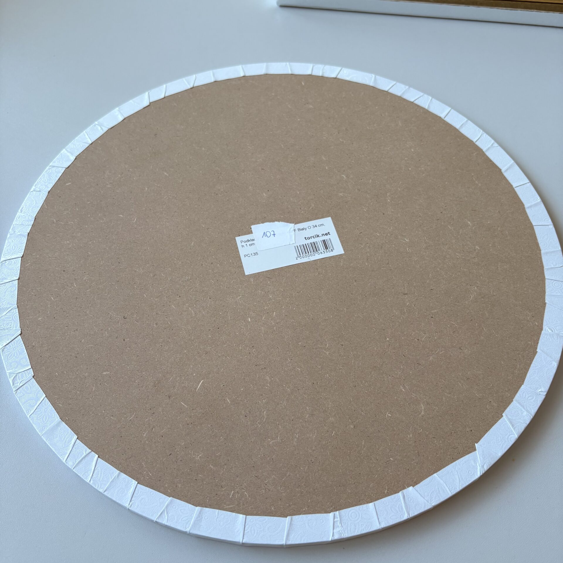 Podkład pod tort okrągły MDF Biały Ø 34 cm, h 1 cm - PC Julita OUTLET