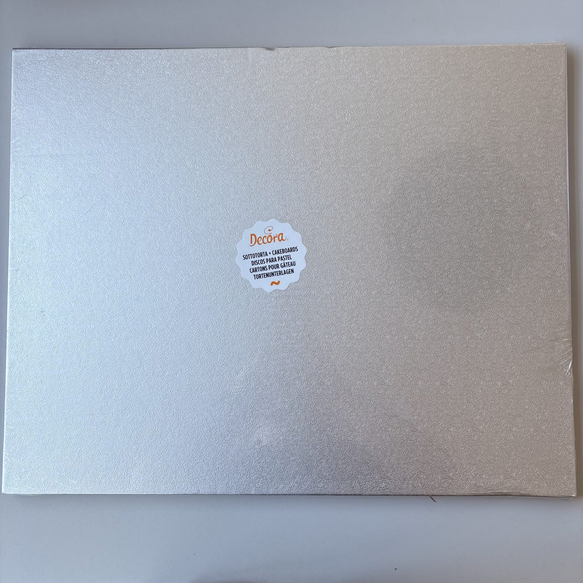 Podkład pod tort prostokątny Srebrny 40x50 cm, h 1,2 cm Decora (OUTLET)