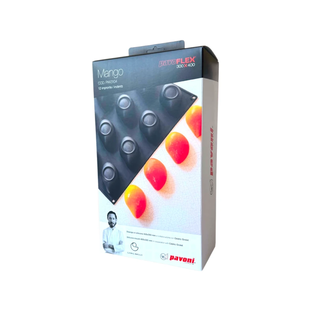 Pavoni Mango PX43104 – forma silikonowa do monoporcji w kształcie mango 12 gniazd po 95 ml