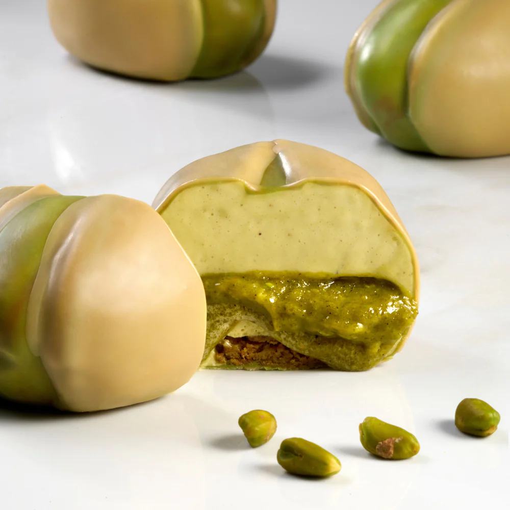 Pavoni Pistachio PX43135 – forma silikonowa do monoporcji w kształcie pistacji 15 gniazd po 120 ml