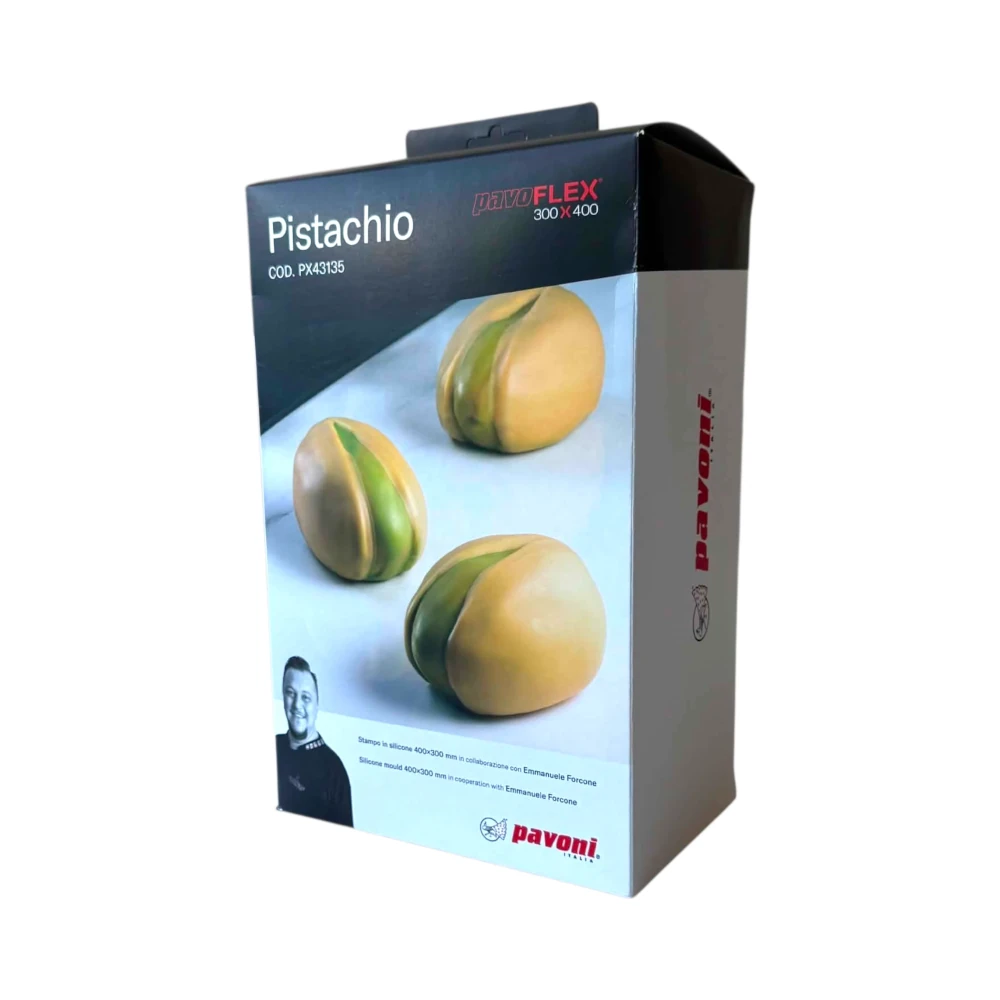 Pavoni Pistachio PX43135 – forma silikonowa do monoporcji w kształcie pistacji 15 gniazd po 120 ml