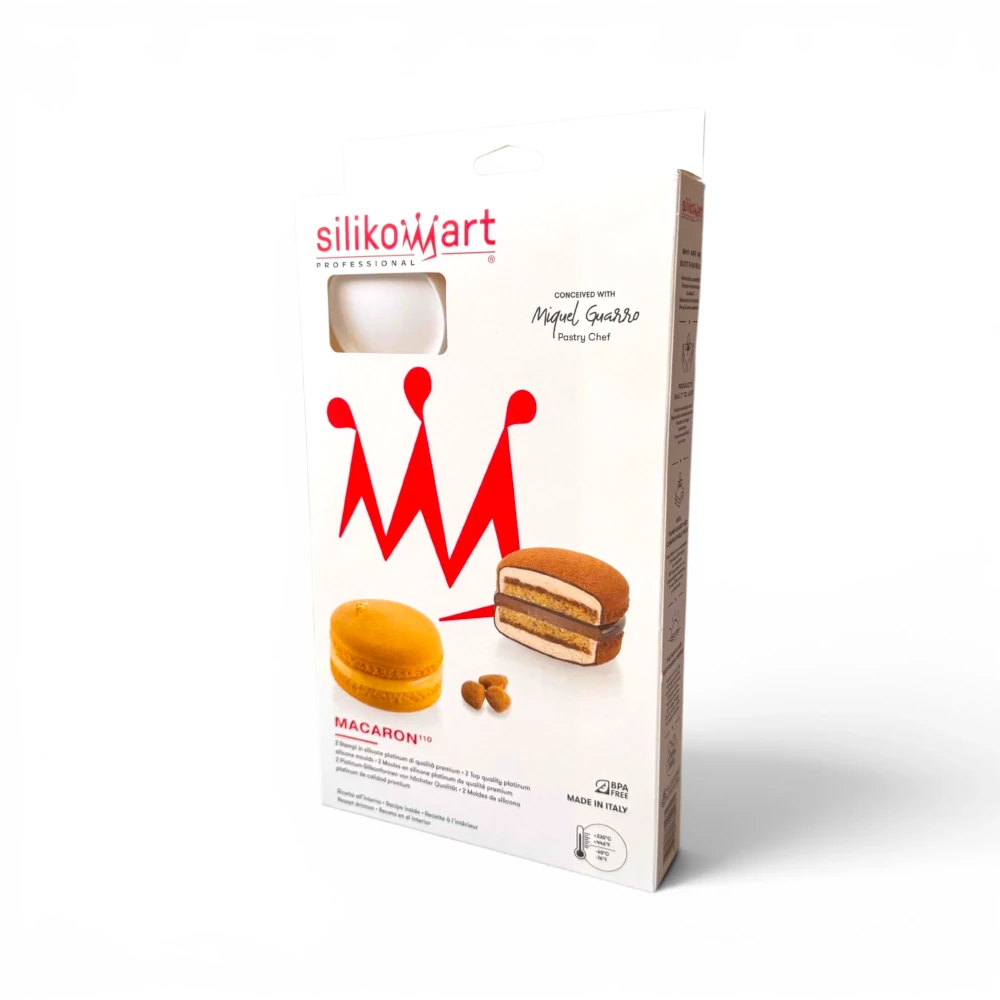 Silikomart Macaron 110 – forma do monoporcji musowych w kształcie makaronika - opakowanie