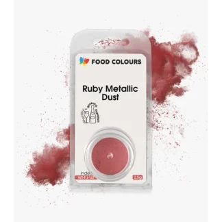 Barwnik w proszku do aerografu i nanoszenia pędzelkiem polskiej produkcji firmy FOODCOLOURS - bez E171 - Ruby Metallic Dust WS-PJ-141 - 2,5g