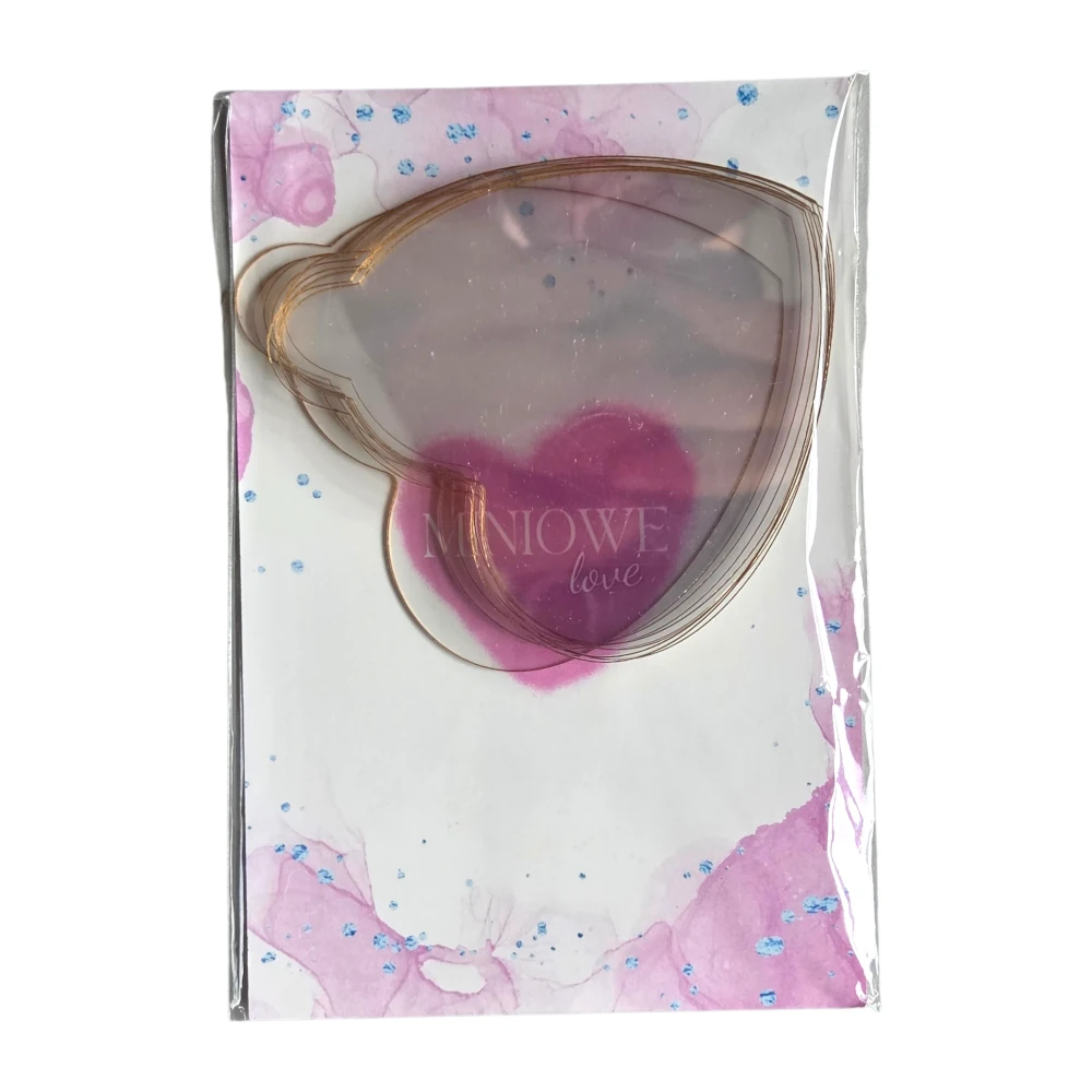 Ekskluzywna podstawka z uchwytem pod monoporcje serce 8,1 x 8,1 cm – plexi – zestaw 10 szt. - Miniowe Love