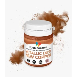 Barwnik w proszku do ręcznej dekoracji  i drinków polskiej produkcji firmy FOODCOLOURS - bez E171 - New  Copper Metallic Dust WS-P-145-N - 20g
