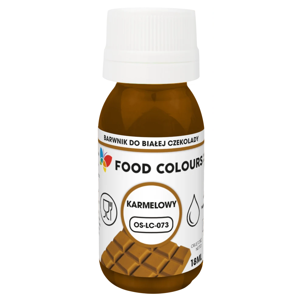 Jadalny barwnik olejowy Food Colours Karmelowy 18 ml – do czekolady i kremów