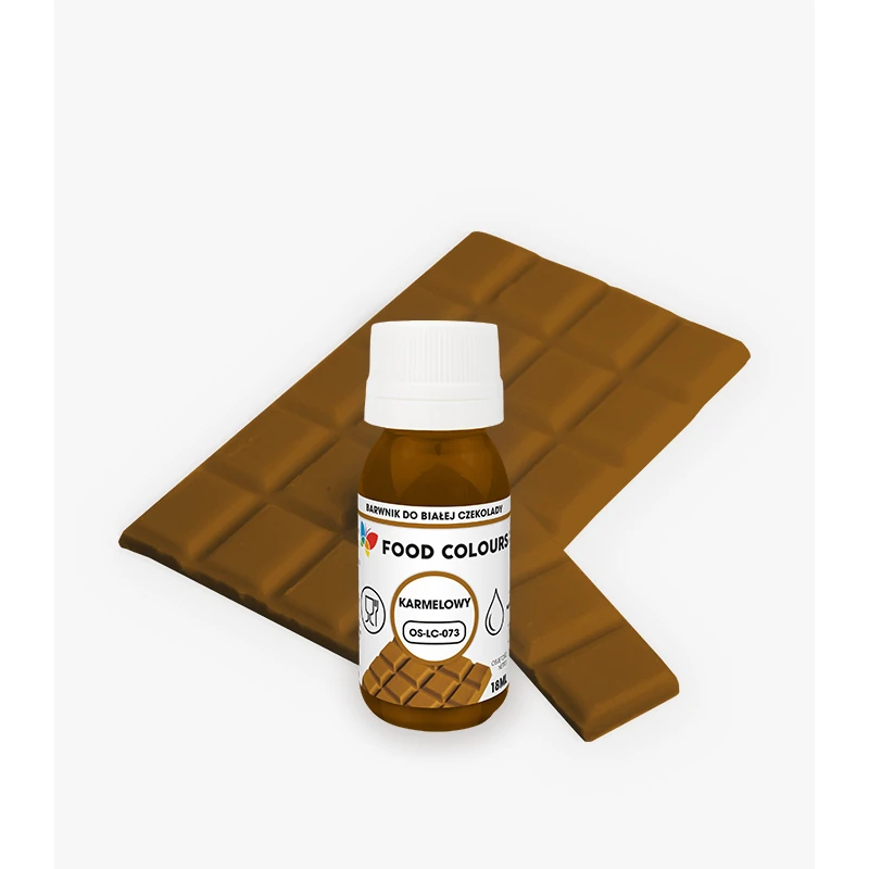 Jadalny barwnik olejowy Food Colours Karmelowy 18 ml – do czekolady i kremów
