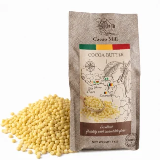Masło kakaowe dezodoryzowane w dropsach 1 kg – Cacao Mill