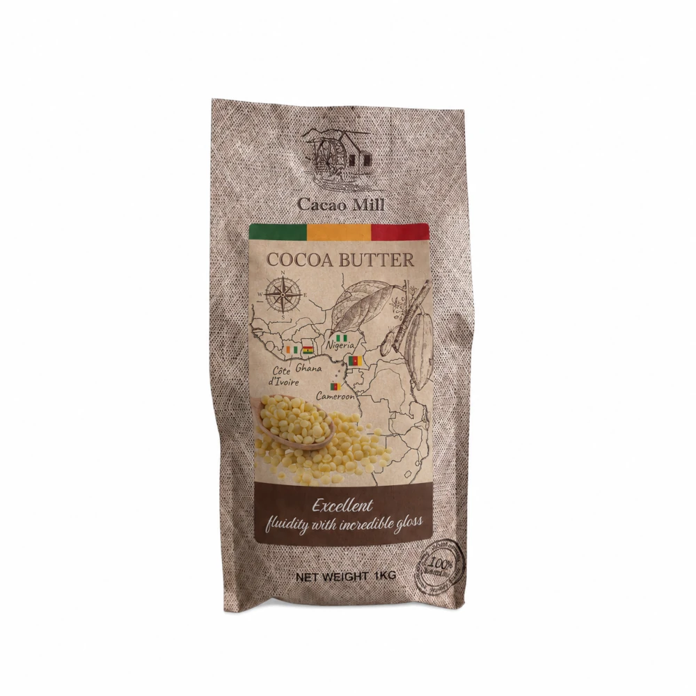 Masło kakaowe dezodoryzowane w dropsach 1 kg – Cacao Mill