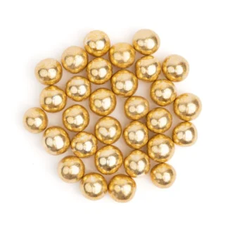 Czekoladowe duże kulki z chrupką, kule, posypka perły złote OLD GOLD CRISPIES LARGE 115 g - Słodki Bufet