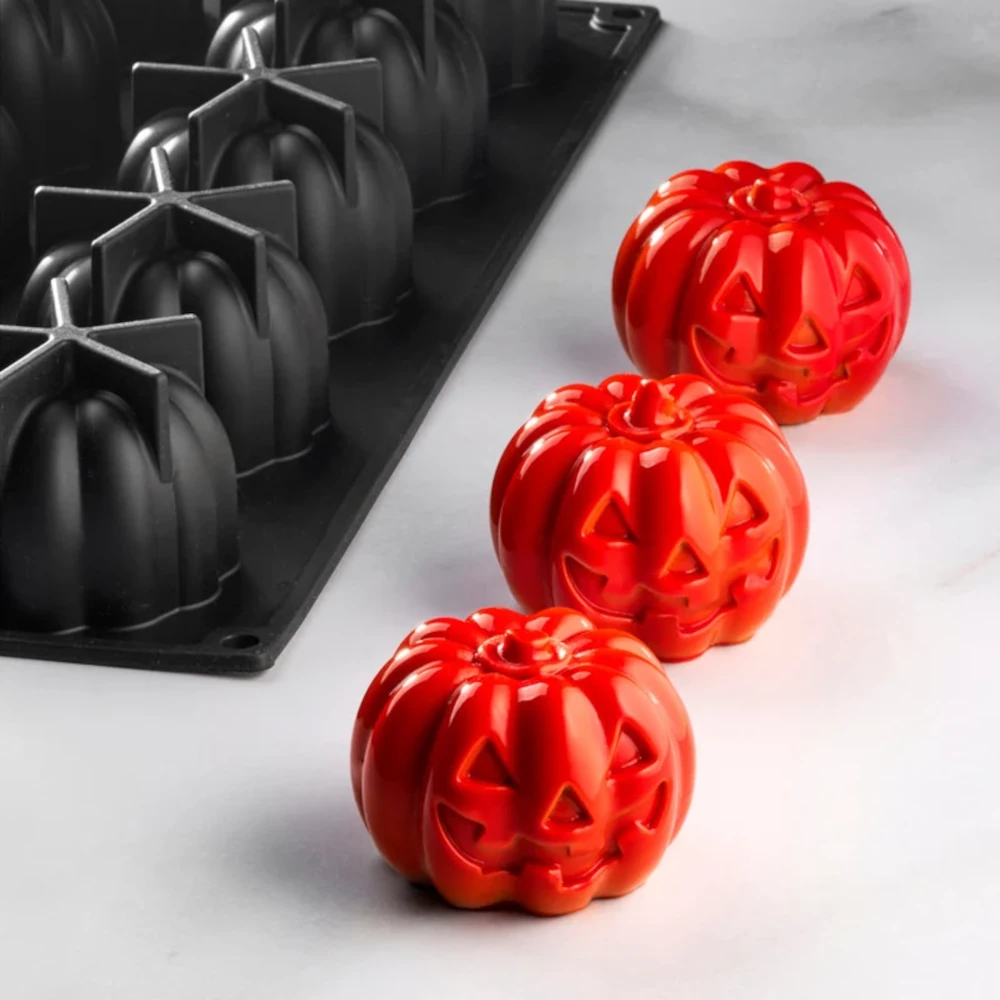Pavoni Pumpkin PX43131 – forma silikonowa do monoporcji Dynia 3D, 15 × 125 ml
