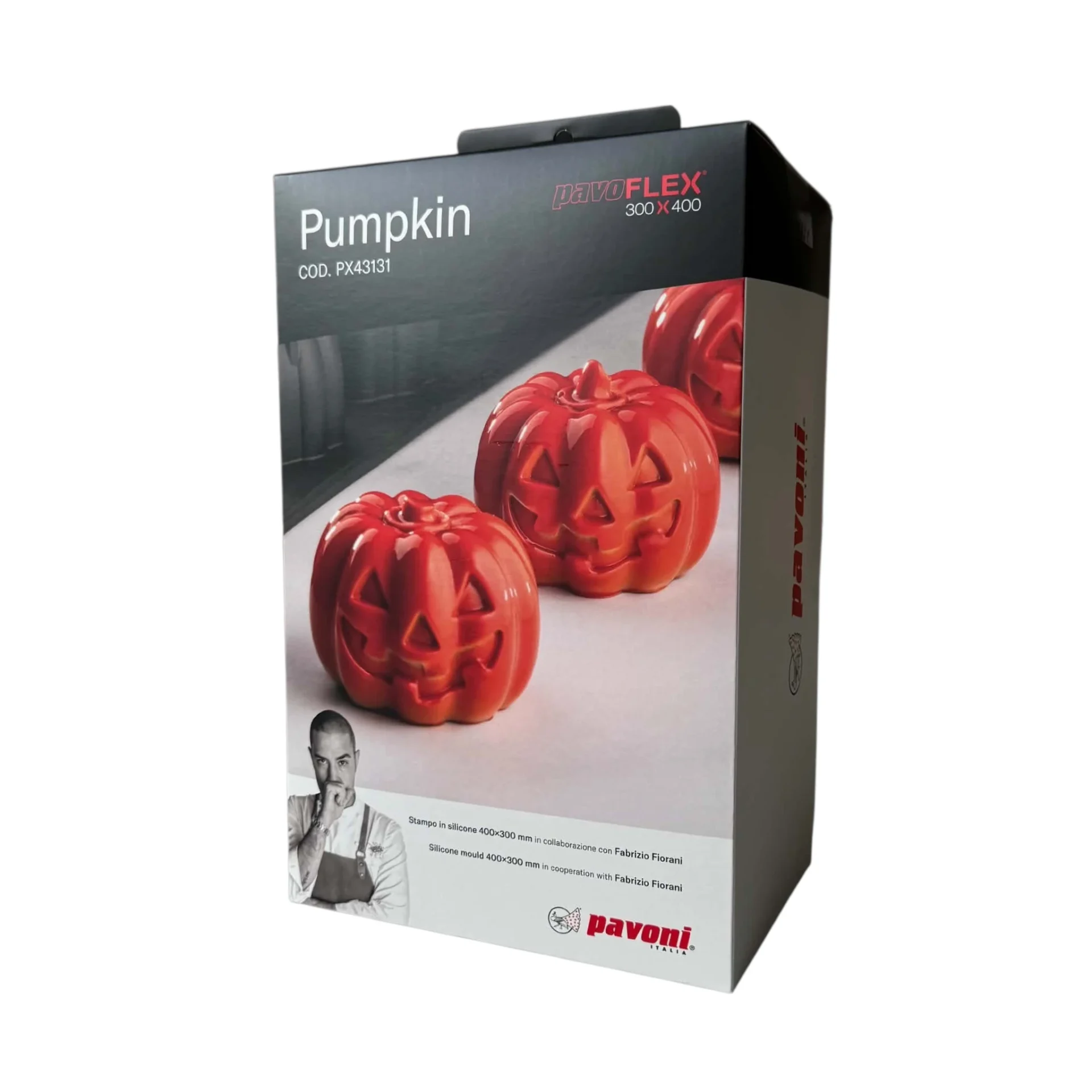 Pavoni Pumpkin PX43131 – forma silikonowa do monoporcji Dynia 3D, 15 × 125 ml - opakowanie